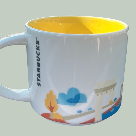 Starbucks Other - Starbucks You Are Here Budapest Coffee Mug 14oz Yellow Interior 2018 Hungary